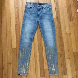 Black Orchid Women’s Gold Foil Light Wash Gisele High Rise Super Skinny Jeans